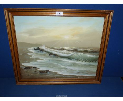 An Oil on canvas of a Seascape signed Simon Schubert.