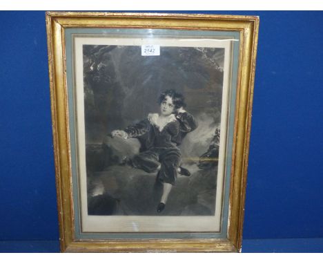 A framed and mounted engraving, engraved by Samuel Cousins, after the painting by Sir Thomas Lawrence, The portrait of Charle