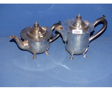 A Mappin & Webb plated Teapot and hot Water Pot, having the inscription RAC Billiard Tournament April 1923 to the base.
