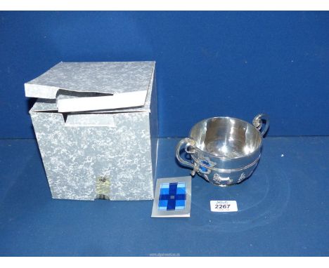 A Silver twin handled Bowl, 1920, maker Goldsmiths & Silversmiths Company Ltd, 318 gms.