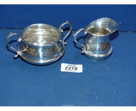 A Silver Sugar bowl, Chester 1927, maker S. Blanckensee & Son Ltd., and a Silver cream Jug, Birmingham 1927, 147 gms total.