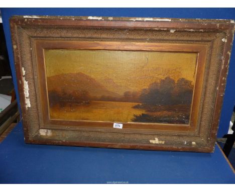 A framed Oil on canvas depicting a river landscape with cattle drinking, signed lower right T.R. Williams (as found).