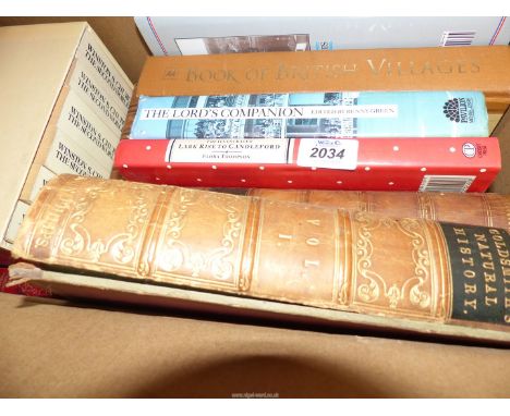 A box of books to include Goldsmith's Natural History, History of Wales, Winston Churchill etc