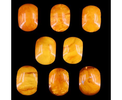 A vintage butterscotch amber bracelet, (requires re-stringing), links 35 mm x 21 mm, 23 g