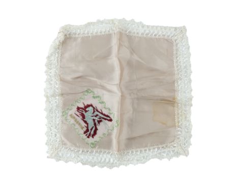 A Second World War British airborne forces sweetheart silk handkerchief. [ Parachute Regiment ] 