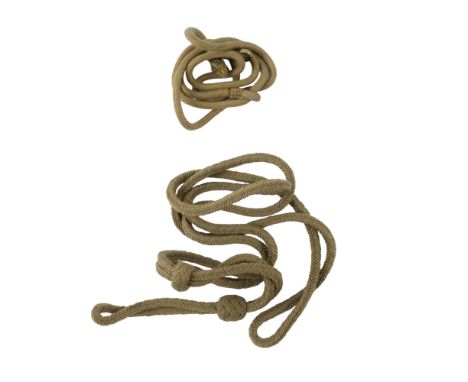 Great War - Second World War British Army officer's revolver and whistle lanyards
