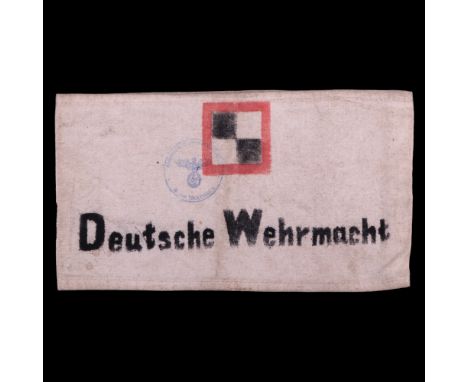 A German Third Reich Occupied Territories Army Command civilian helper's arm band