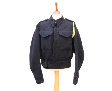 A Second World War British Home Front ARP Warden's 57 Blouse, 1942 dated, with lanyard and whistle