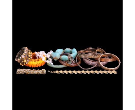 A group of vintage bangles
