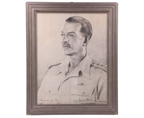 An autograph inscribed portrait of Field Marshal Earl Alexander of Tunis, 62 cm x 51 cm