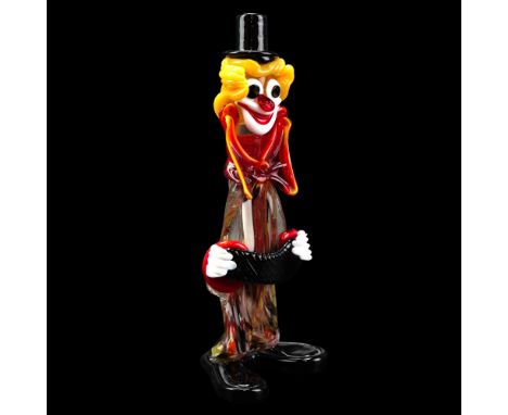 A Murano-style clown with accordion, 26 cm 