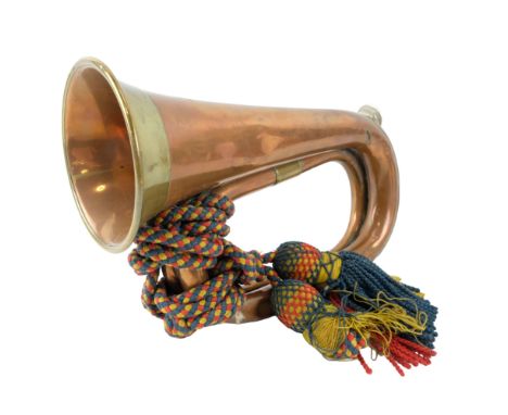 A 1937 dated British Army bugle and cords