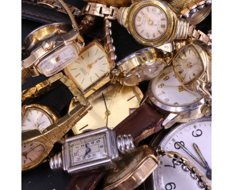 A group of vintage wristwatches including Rotary, Sekonda, and Lorus together with a Sorna fob watch in the form of a bottle 