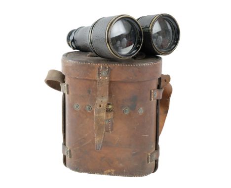 A cased set of Great War British Army S4 binoculars, the 1918 dated case inscribed "L/c W H Dallor, A Coy Worcr"