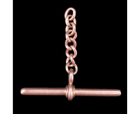 A 9 ct rose gold watch chain T-bar, 5.9 g