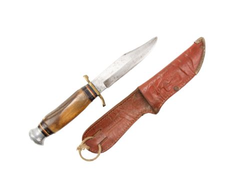 A vintage "Original Bowie Knife"antler-handled hunting knife by Widder of Solingen Germany, 24 cm