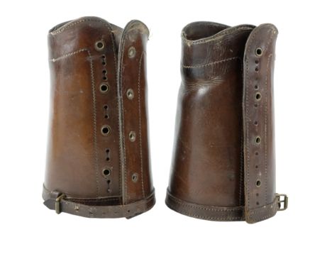 A pair of Victorian British army leather gaiters