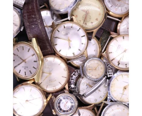 A group of vintage wristwatches including Cauny, Bentima, Uno and Rotary, mid-to-late 20th Century