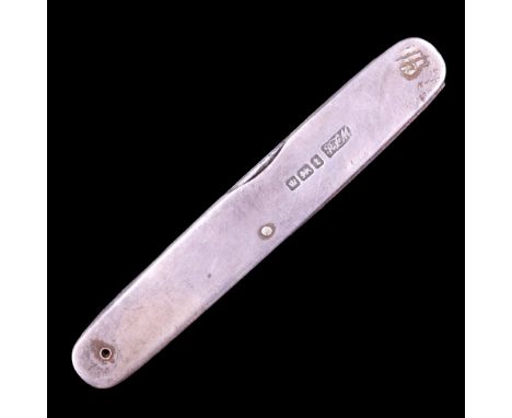 A 1930s silver pocket folding knife, Sheffield, R F Mosley &amp; Co, 1936, 17.4 g (a/f)
