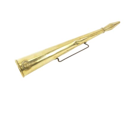A Victorian British Army signals brass reed horn, 42 cm