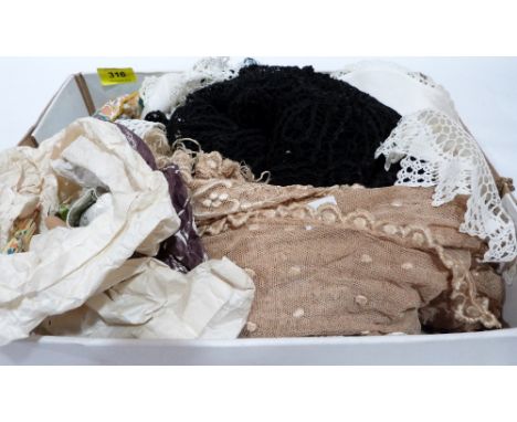 A collection of lace textiles