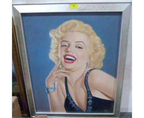 ATTRIB: BRIAN CLAYTON. BRITISH 20th CENTURY Portrait of Marylin Monroe. Signed initials. Oil on canvas. 24' x 20'