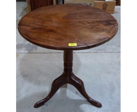 A 19th century mahogany snap-top tripod table. 24½' diam.