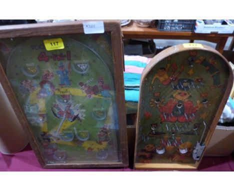 Two vintage bagatelle games 