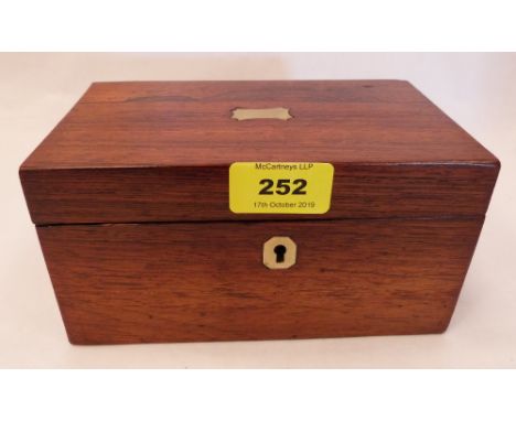 A Victorian rosewood tea caddy. 7' wide