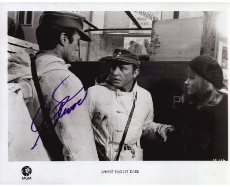 Clint Eastwood signed 10x8 inch " Where Eagles Dare" black and white movie still  photo. Good condition. All autographs come 