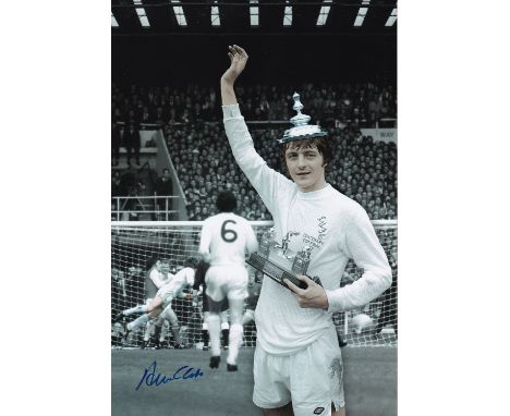 Autographed ALLAN CLARKE / 1972 LEEDS 12 x 8 Photo depicting a montage of images from the 1972 FA Cup Final - Allan Clarke wa