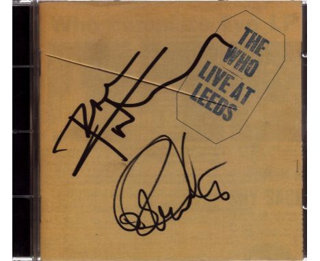 The Who signed Live at Leeds CD. Signed by Roger Daltrey and Pete Townshend. Good condition. All autographs come with a Certi