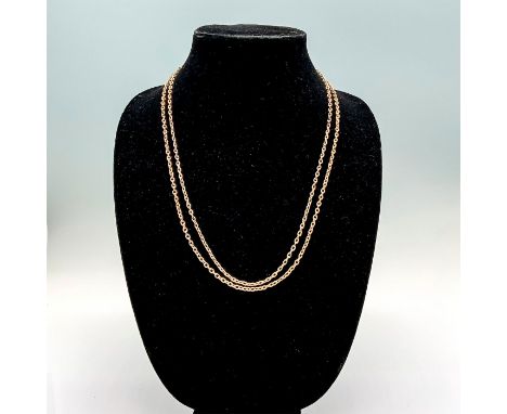 Both chains have spring ring clasps. Chain one: 23.75"L. Chain two: 24.5"L. Condition: Good, minor age related wear.High Res 