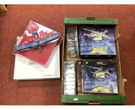 Seven Diecast, Plastic Model Military Model Vehicles by Corgi 'The Aviation Archive' and other including Obsequio 1:72 Gotha 