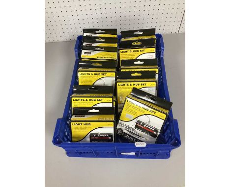 Thirteen Model Railway Just Plug Lighting System Sets including Lights &amp; Hub, Light Hub, Auxiliary Switch, all unchecked 
