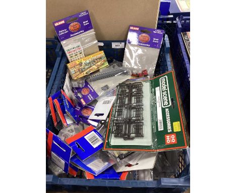 A Quantity of OO Gauge Lineside Accessories and Electrical Components by Model Scene, Bachmann, Gilbow and other, mostly in o