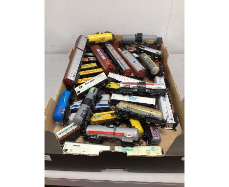 Approximately Thirty Six HO Gauge Outline Continental Rolling Stock Items by Liliput, Fleischmann and other, playworn.