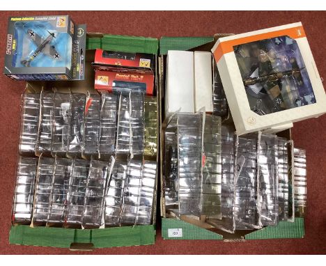 Approximately thirty-four diecast and plastic model military aircraft vehicles from Easy Model, IXO and other open part works
