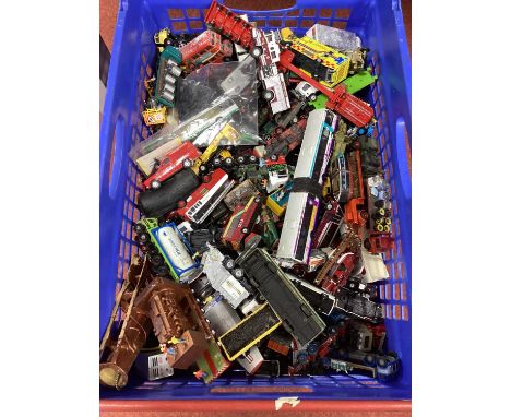 A large quantity of mainly OO scale Diecast model vehicles including, buses, trucks, cars and commercial vechicles, various m