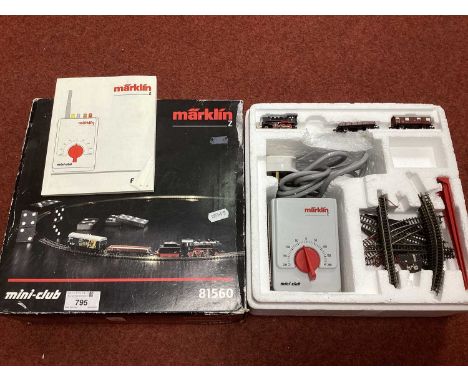 A Marklin Z gauge set No. 81560, locomotive present, set incomplete, untested.