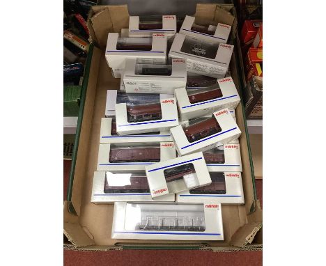 Twenty Four HO Gauge Rolling Stock by Marklin, boxed.