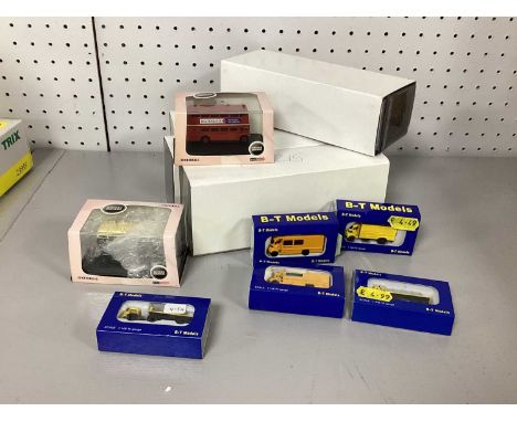 Eleven N Scale Diecast Model Vehicles by Inter trans, Oxford, B-T Models, boxed.