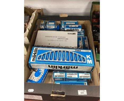 Approximately Twenty Five HO Gauge Rolling Stock Items and Lineside Accessories, mainly by Marklin, boxed.