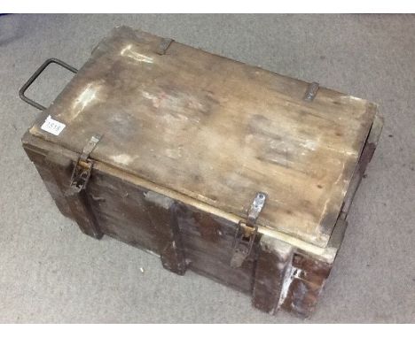 A wooden ammunition box
