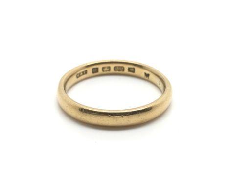 A 22ct yellow gold wedding band, ring size Q, total weight approximately 5 grams.