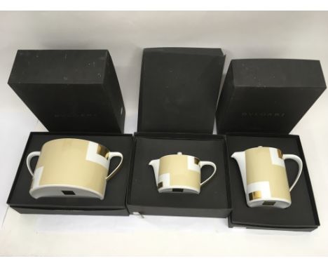 Three boxed Rosenthal Bulgari items comprising a soup tureen, teapot and a coffee pot (3).