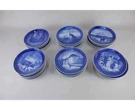A collection of Royal Copenhagen Christmas plates, dating from the 1960's to the 1990's (incomplete)