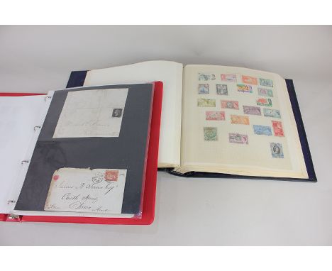 A Stanley Gibbons Great Britain stamp album, containing a Victorian penny black and penny red on envelopes, various other Vic