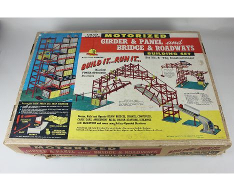 A 1960's Chad Valley motorized Girder &amp; Panel and Bridge &amp; Roadways building set, No 8. The Constructioneer (a/f)
