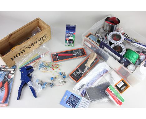 A collection of model railway enthusiasts tools, and accessories, including Gaugemaster modelling tools, packets of track acc